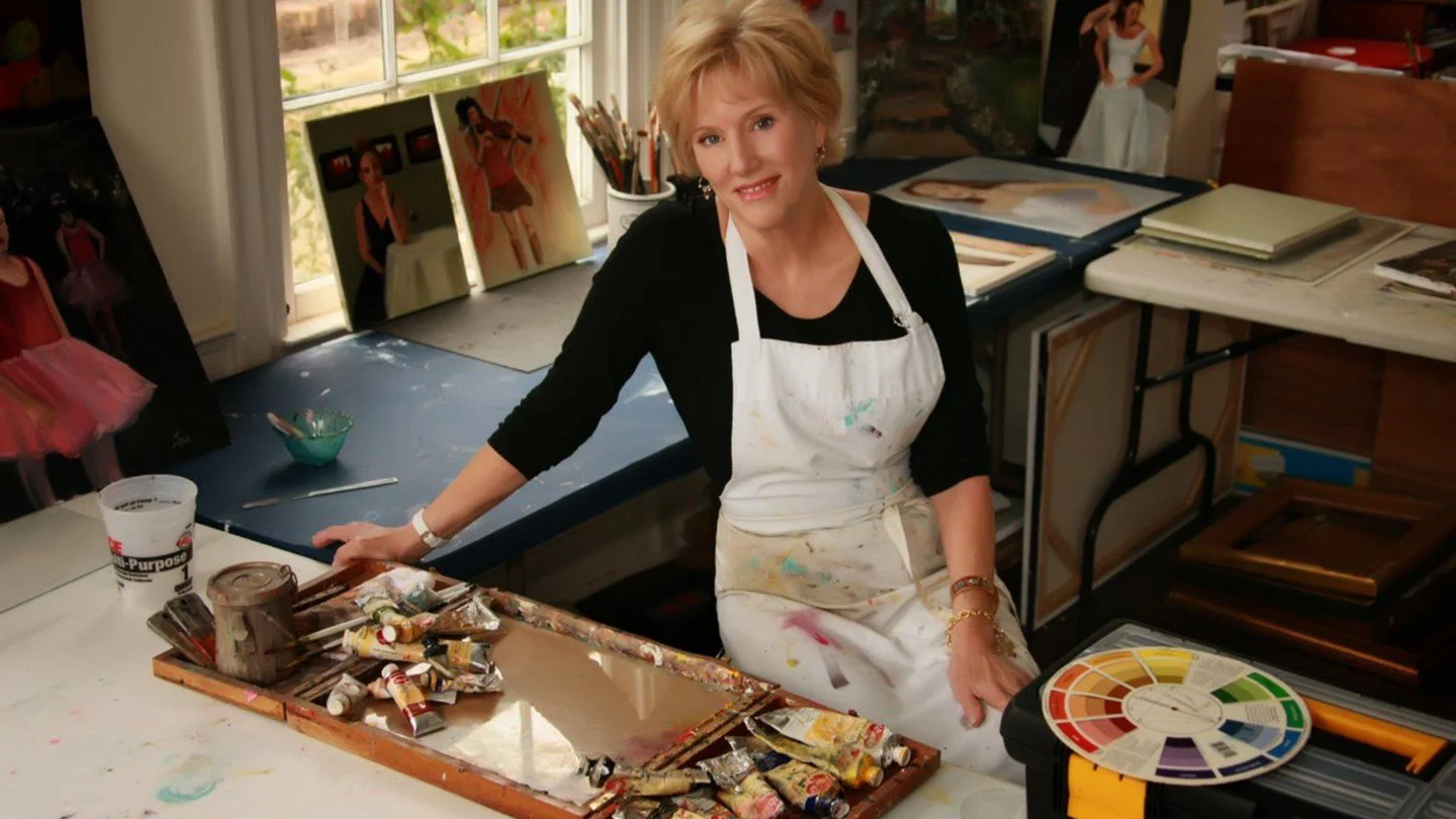 Sandy Lane in her art studio